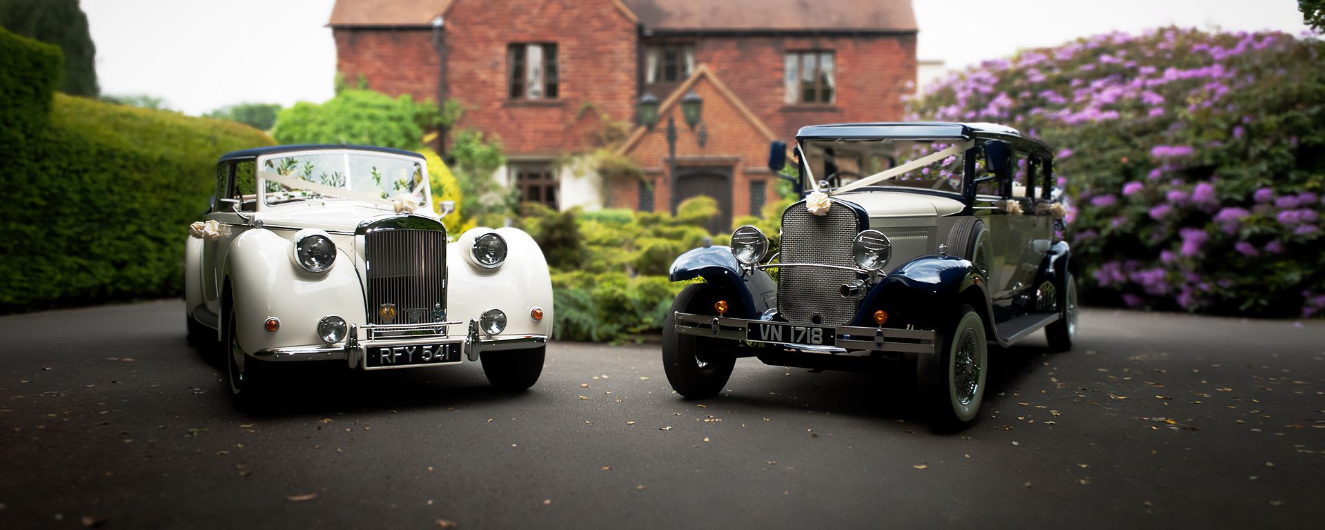 Charlie and Vinnie parked on a large driveway